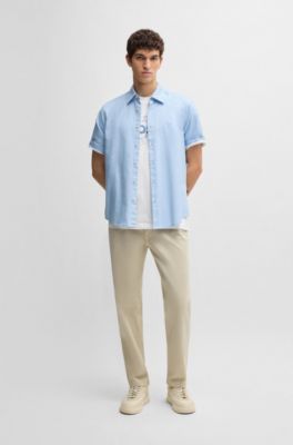 Regular-fit overhemd van zacht gewassen Oxfordkatoen, Lichtblauw