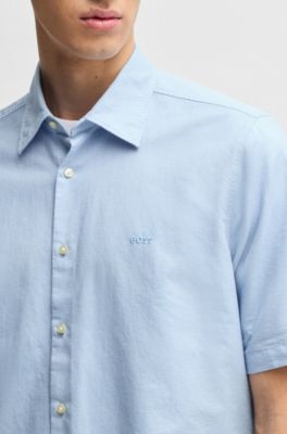 Regular-fit overhemd van zacht gewassen Oxfordkatoen, Lichtblauw