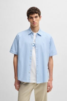 Regular-fit overhemd van zacht gewassen Oxfordkatoen, Lichtblauw