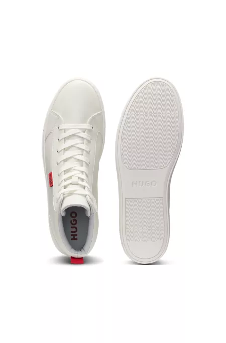 High-top trainers in faux leather