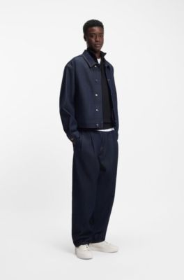 High-top trainers in faux leather, White