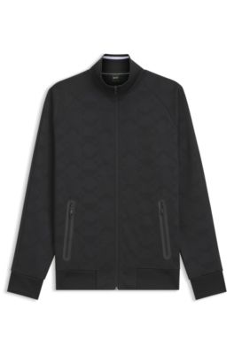 boss114 BOSS - Regular-fit zip-up sweatshirt with quilted jacquard