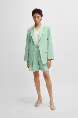 Oversized-fit blazer in virgin wool, Light Green