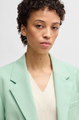Oversized-fit blazer in virgin wool, Light Green