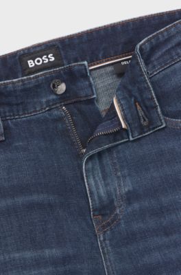 Delaware slim-fit jeans in blue comfort-stretch denim, Dark Blue