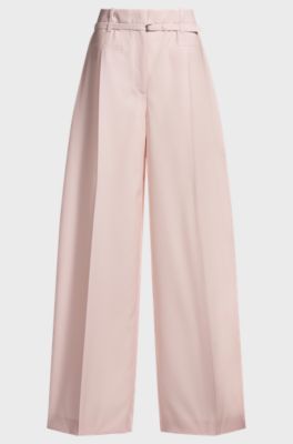 Relaxed-fit trousers in virgin wool, light pink
