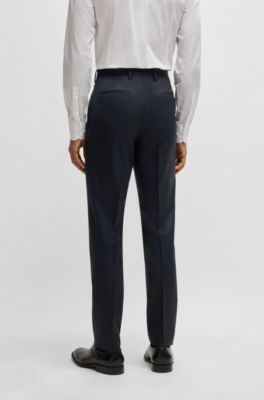 Slim-fit suit in pinstripe virgin wool, Blue Patterned