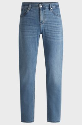 Maine regular-fit jeans in super-soft blue denim, Light Blue