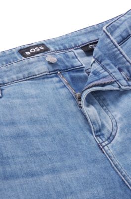 Maine regular-fit jeans in super-soft blue denim, Light Blue