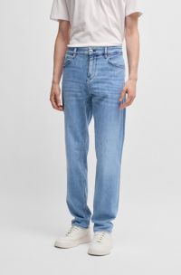 Maine regular-fit jeans in super-soft blue denim, Light Blue