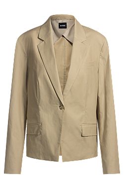 Single-button blazer in airy stretch cotton