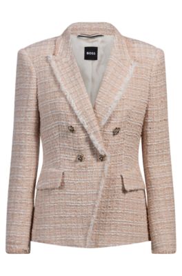 Slim-fit blazer in summery tweed, Patterned