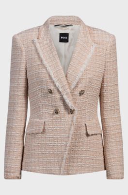 Slim-fit blazer in summery tweed, Patterned