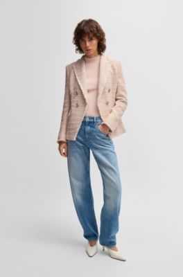 Slim-fit blazer in summery tweed, Patterned