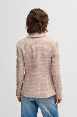 Slim-fit blazer in summery tweed, Patterned
