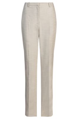 BOSS - Relaxed-fit trousers in melange stretch fabric