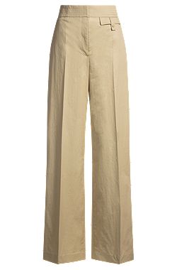 High-waisted regular-fit trousers in airy stretch cotton