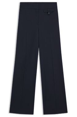 High-waisted regular-fit trousers in airy stretch cotton
