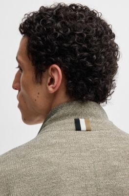 Regular-fit jacket in micro-patterned stretch fabric, Light Beige