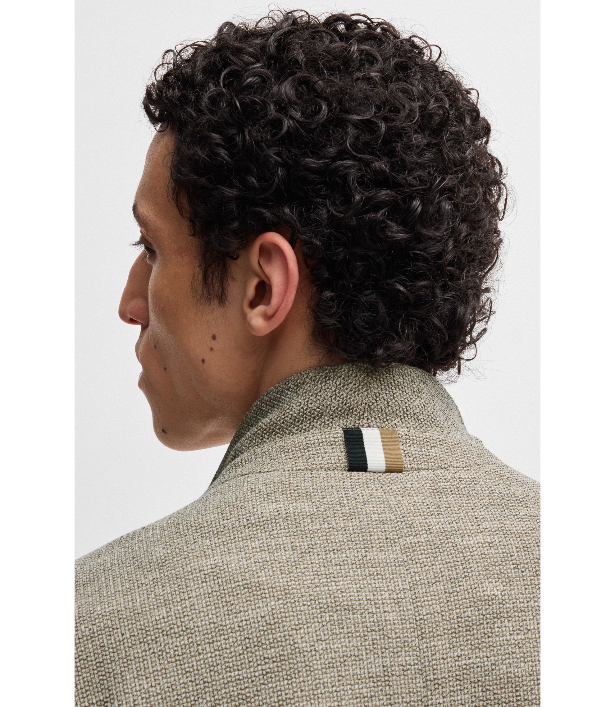 BOSS - Regular-fit jacket in micro-patterned stretch fabric 