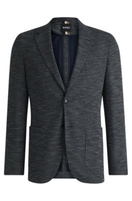 HUGO BOSS ジャケット BOSS - Regular-fit jacket in micro-patterned stretch fabric