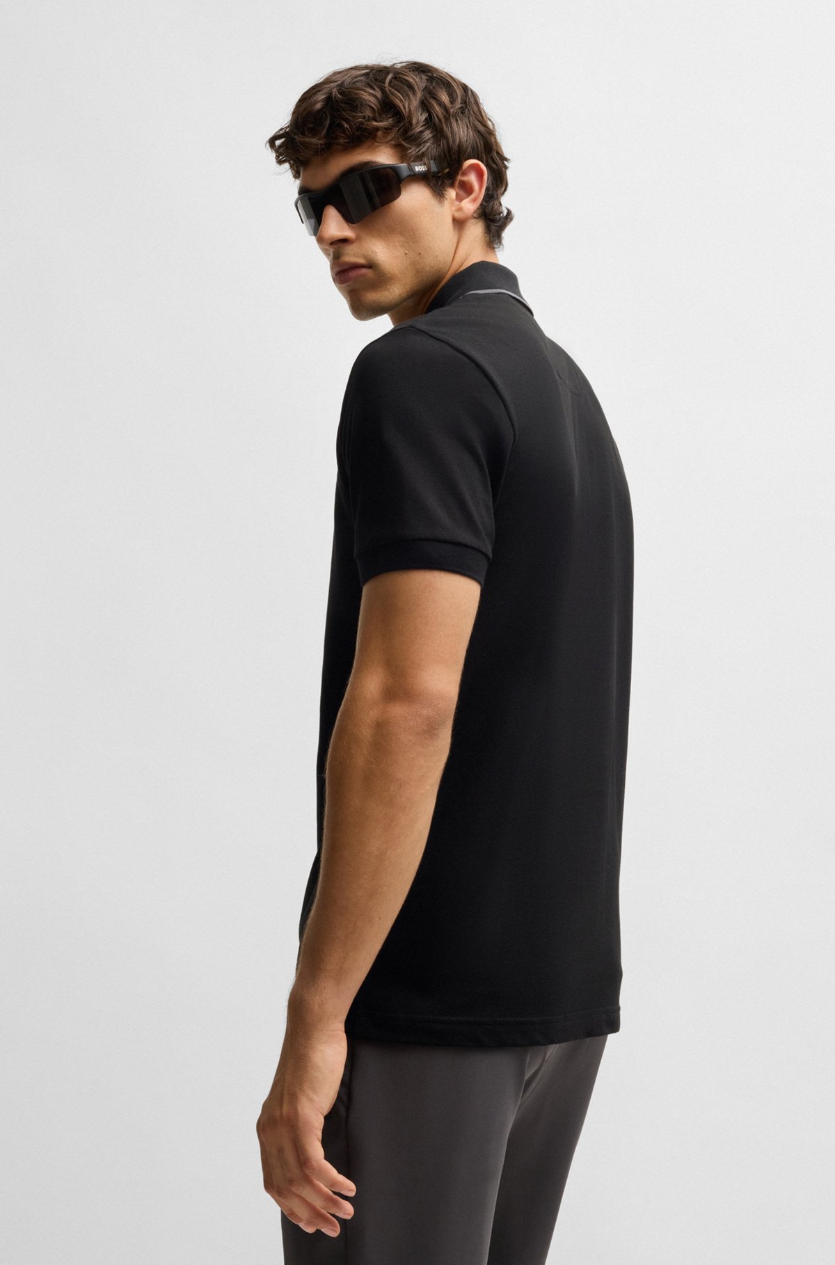BOSS - ストレッチコットン ポロシャツ コントラストライン BOSS - ストレッチコットン ポロシャツ コントラストライン