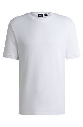 Camiseta regular fit en sirsaca de algodón