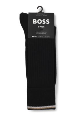 Two-pack of regular-length cotton-blend socks, Black