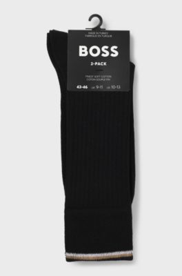 Two-pack of regular-length cotton-blend socks, Black