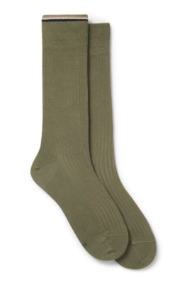 Two-pack of regular-length cotton-blend socks, Green