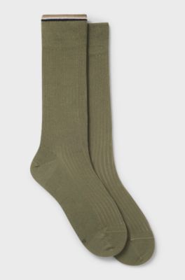 Two-pack of regular-length cotton-blend socks, Green