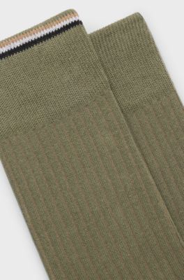 Two-pack of regular-length cotton-blend socks, Green
