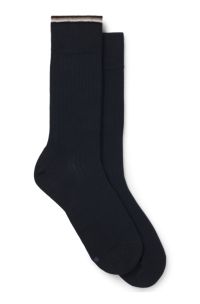 Two-pack of regular-length cotton-blend socks, Dark Blue