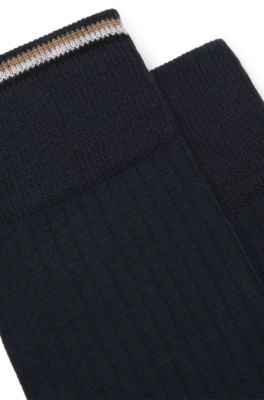 Two-pack of regular-length cotton-blend socks, Dark Blue