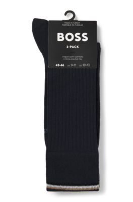 Two-pack of regular-length cotton-blend socks, Dark Blue
