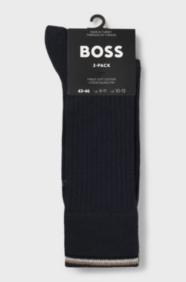 Two-pack of regular-length cotton-blend socks, Dark Blue