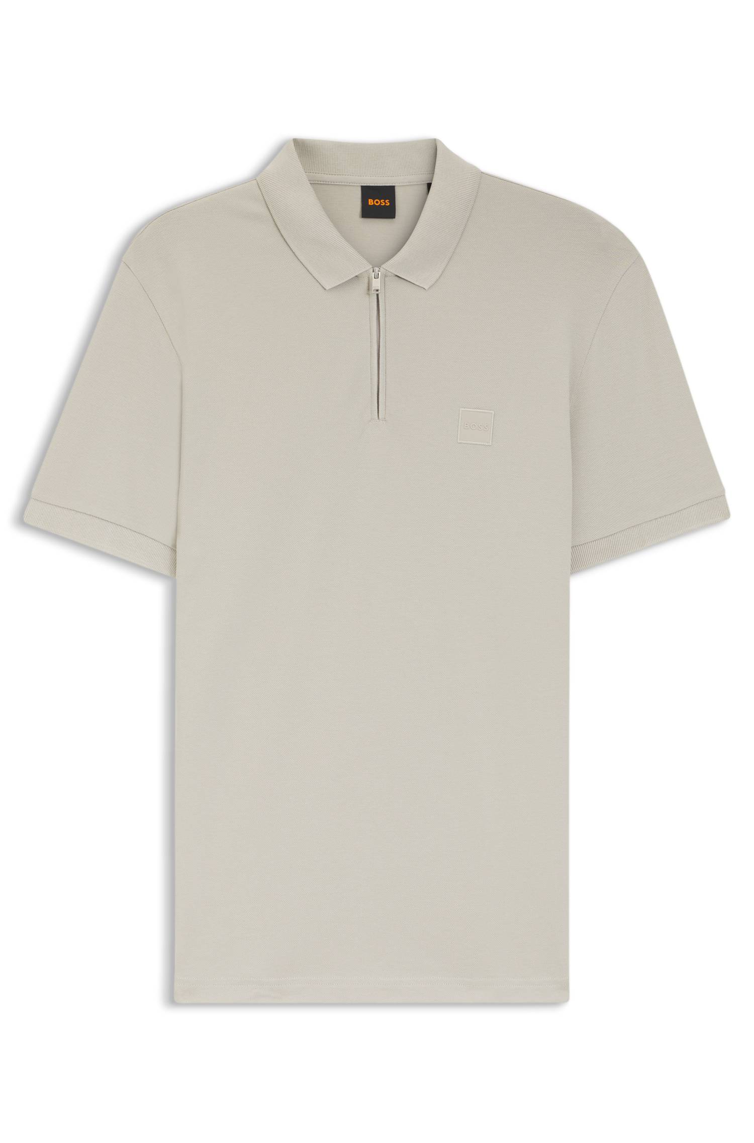 Boss Stretch-cotton slim-fit polo shirt with logo patch pikéer herr – bild 4