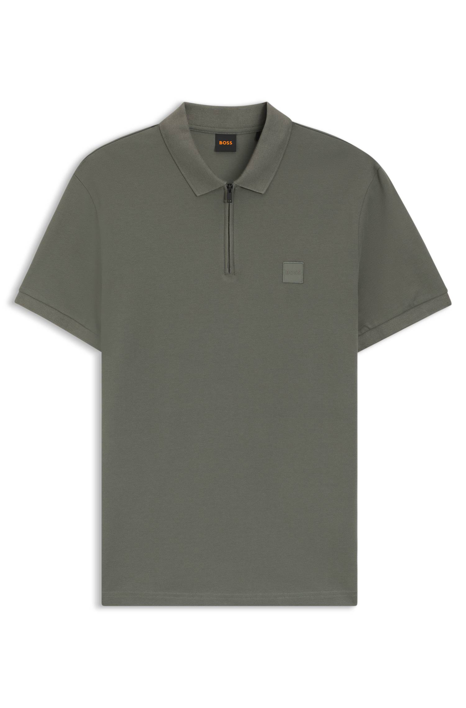 Boss Stretch-cotton slim-fit polo shirt with logo patch pikéer herr – bild 4