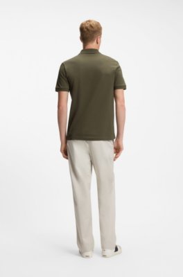 Boss Stretch-cotton slim-fit polo shirt with logo patch pikéer herr – bild 3