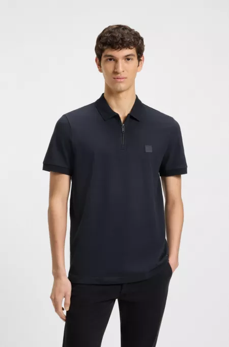 Slim-fit knit polo in stretch-cotton piqué