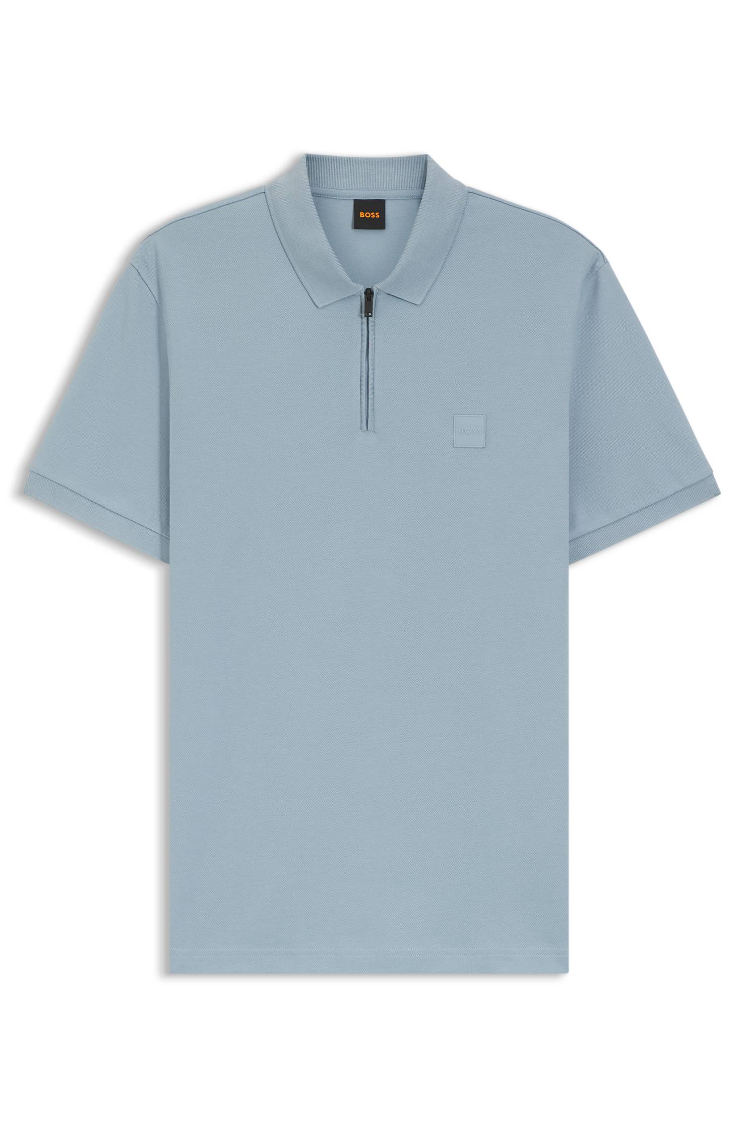 Boss Stretch-cotton slim-fit polo shirt with logo patch pikéer herr – bild 4