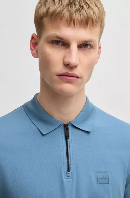 Slim-fit knit polo in stretch-cotton piqué
