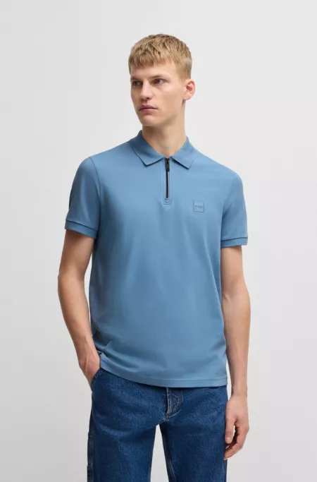 Slim-fit knit polo in stretch-cotton piqué