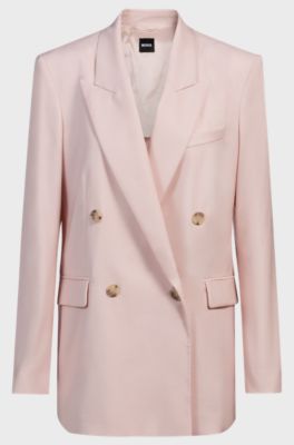 Regular-fit blazer in virgin wool, light pink