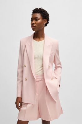 Regular-fit blazer in virgin wool, light pink