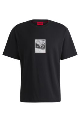【爽やかな印象に】HUGO BOSS コットンTシャツ BOSS - コットンジャージー Tシャツ チェストアートワーク