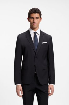 Slim-fit suit jacket in virgin wool