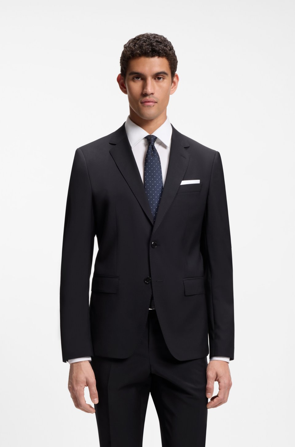 Slim-fit suit jacket in virgin wool
