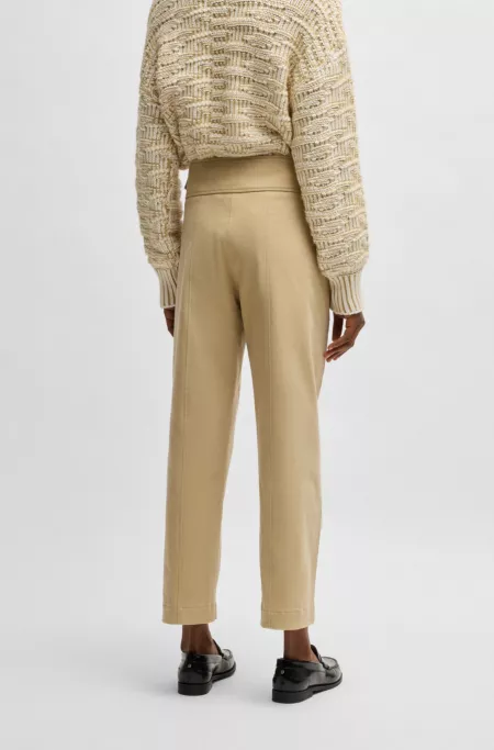 Regular-fit trousers in brushed stretch cotton
