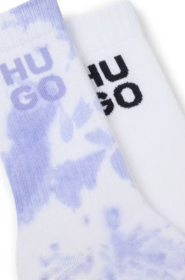 Two-pack of ribbed short socks with stacked logos, Light Purple